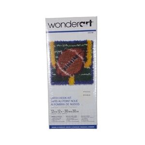 Wonderart Football Latch Hook Kit 12"x 12" NEW SEALED